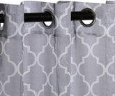 Geometric Trellis Lattice Sheer Grommet Curtain Panel Set